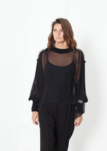Load image into Gallery viewer, Poet Silk Sweater in Black
