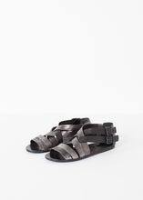 Load image into Gallery viewer, Wrap Sandal in Black/Steel

